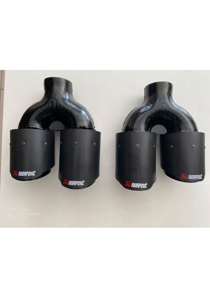 Akrapoviç Çiftli 90 mm Sağ Sol Set Içi Siyah Yerli Egzoz Ucu --Mayuk Dizayn --