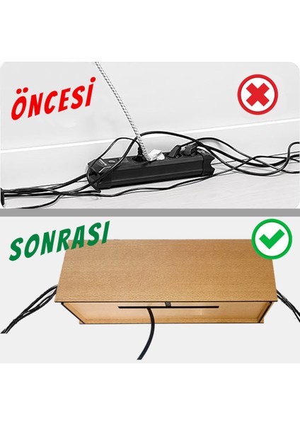 Masa Altı , Duvar, Kablo Kutusu, Kablo Düzenleyici, Kablo Gizleme Organizer - 5 mm Ahşap fırsatları