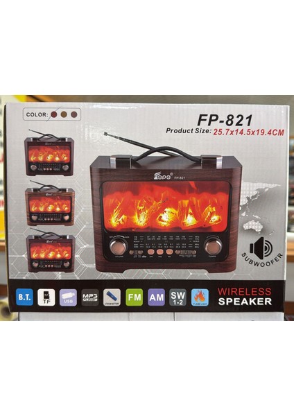 FP-821 Şömineli Bluetooth USB Nostaljik Radyo modelleri