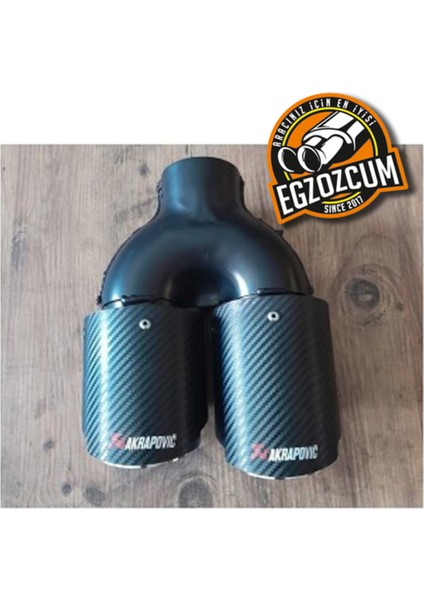 Akrapoviç 90 mm Çiftli Sol Çıkış Içi Krom Karbon Kaplama Uyumlu
