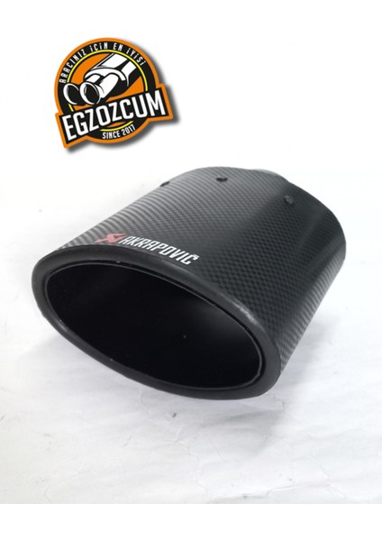 Yassı Karbon Akrapoviç Tekli Egzoz Ucu Eksoz 1 Adet -- Egzozcum