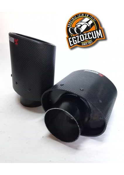 Yassı Karbon Akrapoviç Tekli Egzoz Ucu Eksoz 1 Adet -- Egzozcum fırsatları