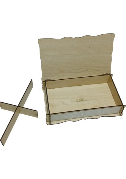 Baklava Kutusu Çift Yüz Mdf Beyaz Derili Ahşap 500GR'LIK indirimleri