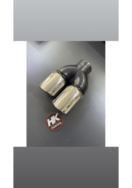 Paslanmaz Yuvarlak Eğik Ağız Çift Çıkış Egzoz Ucu (Sol) fiyatları