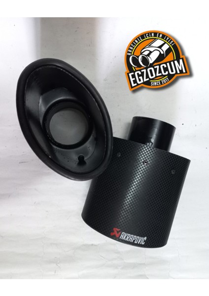 Yassı Karbon Akrapoviç Tekli Egzoz Ucu Eksoz 1 Adet -- Egzozcum indirimleri