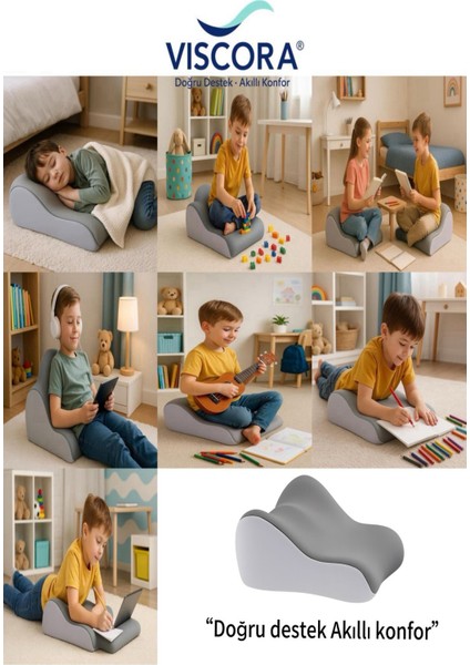 Vıscora® Ortopedik Çocuk Minderi – Ders, Oyun, Uyku ve Oturma Desteği modelleri