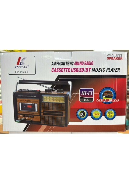 FP-319BT Bluetooth USB Nostaljik Kasetli Radyo
