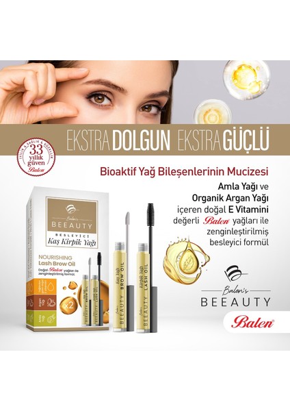 Kaş ve Kirpik Bakım Yağı 2'li Set – Amla, Argan Yağı ve E Vitamini ile Besleyici Formül fırsatları