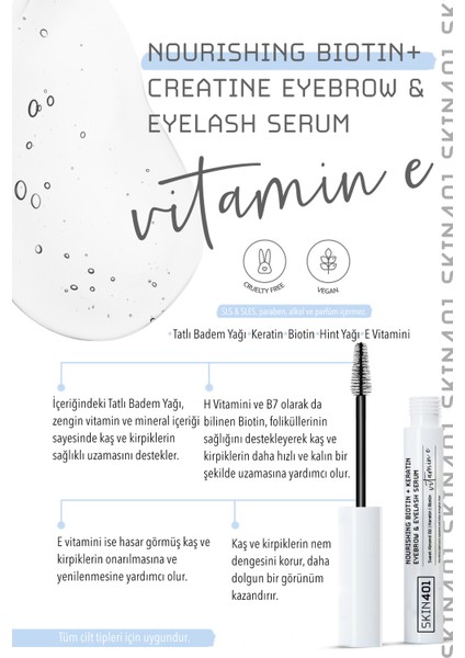 Kaş ve Kirpik Serumu 6.5 ml – Tatlı Badem Yağı, Keratin ve Biotin ile Besleyici, Dolgunlaştırıcı ve Güçlendirici Etki modelleri