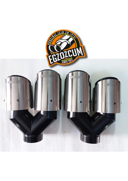 90 Mm. Dışı Krom Sağ/sol Takım (2 Adet) Çift Çıkış Akrapoviç Egzoz Ucu fiyatları