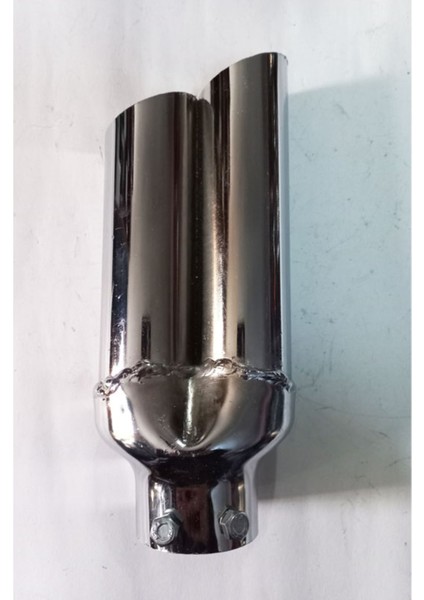 Yan Kesik Minik Çiftli Nikelaj Egzoz Ucu Eksoz Sök/tak Vidalı