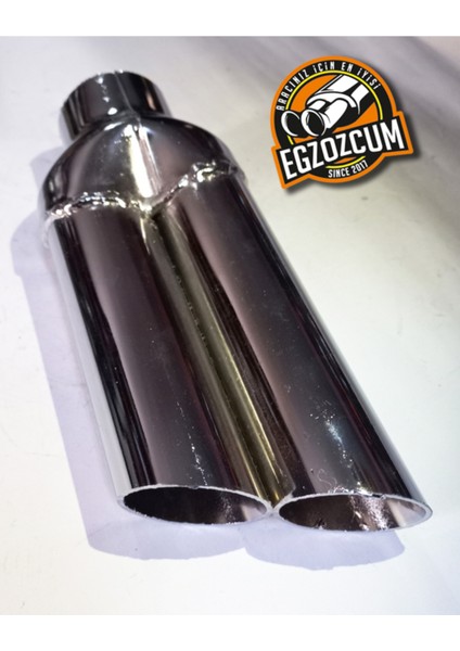 Yan Kesik Minik Çiftli Nikelaj Egzoz Ucu Eksoz Sök/tak Vidalı fiyatları