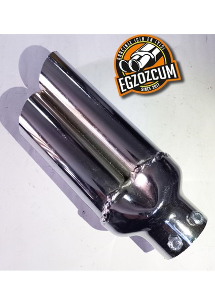 Yan Kesik Minik Çiftli Nikelaj Egzoz Ucu Eksoz Sök/tak Vidalı modelleri