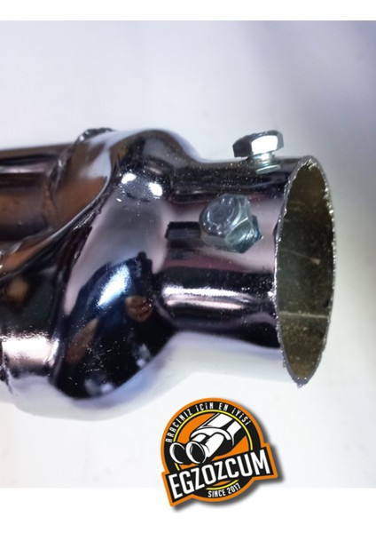 Yan Kesik Minik Çiftli Nikelaj Egzoz Ucu Eksoz Sök/tak Vidalı indirimleri