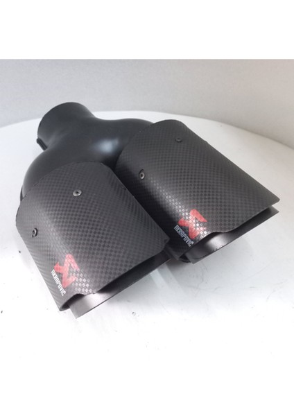 90 Mm. Özel Baskı Karbon Kaplama Sol Çiftli Akrapoviç Egzoz Ucu Dual Eksoz 1 Adet