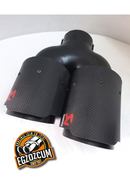 90 Mm. Özel Baskı Karbon Kaplama Sol Çiftli Akrapoviç Egzoz Ucu Dual Eksoz 1 Adet fiyatları