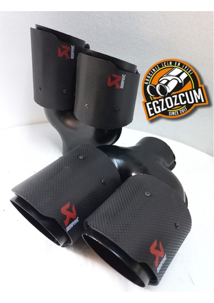 90 Mm. Özel Baskı Karbon Kaplama Sol Çiftli Akrapoviç Egzoz Ucu Dual Eksoz 1 Adet modelleri