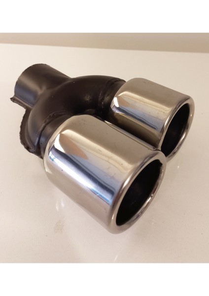 76 mm Krom Düz Yuvarlak Ileri Geri Çift Yönlü Uyumlu Paslanmaz Sessiz Egzoz Ucu fiyatları