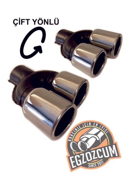 76 mm Krom Düz Yuvarlak Ileri Geri Çift Yönlü Uyumlu Paslanmaz Sessiz Egzoz Ucu modelleri
