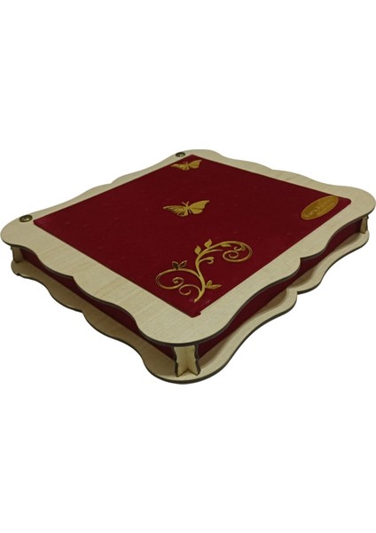 Çikolata Kutusu Çift Yüz Mdf Kadife Kaplı Ahşap 500GR'LIK fiyatları