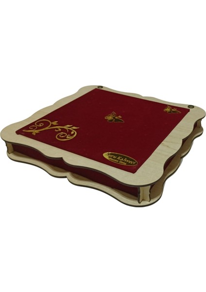 Çikolata Kutusu Çift Yüz Mdf Kadife Kaplı Ahşap 500GR'LIK modelleri