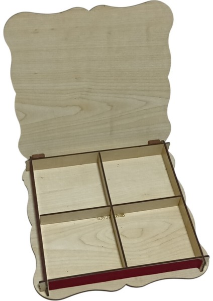 Çikolata Kutusu Çift Yüz Mdf Kadife Kaplı Ahşap 500GR'LIK fırsatları