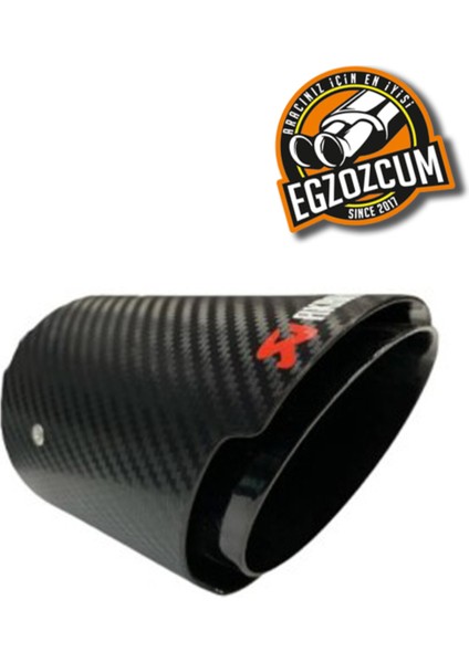 90 mm Akrapoviç Tekli Full Karbon Içi Siyah Egzoz Ucu Eksoz - Egzozcum -