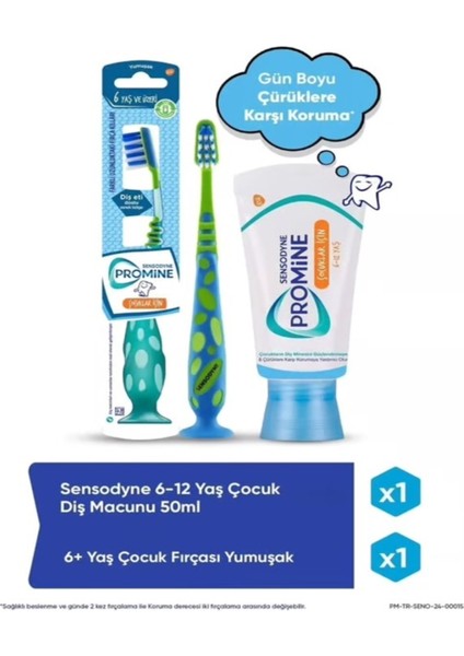 Promine Kids 6+ Diş Macunu + Diş Fırçası Çantalı Set(Mavi) fiyatları