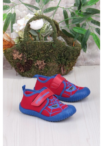 3450 Gz Spıder Anaokulu Kreş Ev Erkek Çocuk Keten Panduf Ayakkabı