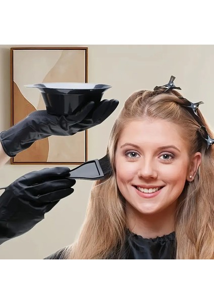 Saç Boyama Kabı Seti (Kase + Fırça + Tarak) + Hediye Silikon Saç Masaj Tarağı fiyatları