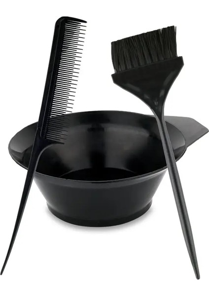 Saç Boyama Kabı Seti (Kase + Fırça + Tarak) + Hediye Silikon Saç Masaj Tarağı modelleri