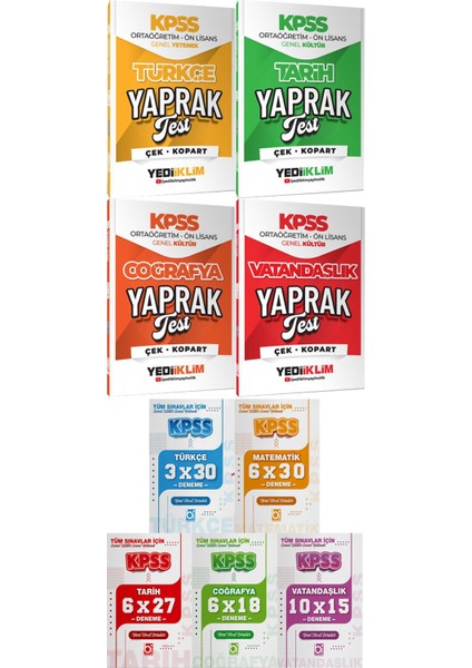 Ortaöğretim Ön Lisans Türkçe Tarih Coğrafya Vat. Yaprak Test - 5 Ders 31 Deneme