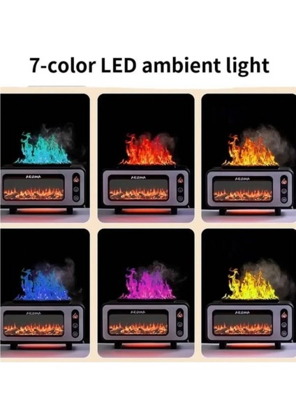 Hava Nemlendirici Buhar Makinası Difüzör 7 Renkler LED Ultrasonik Aroma Esansiyel Yağı Alev fırsatları