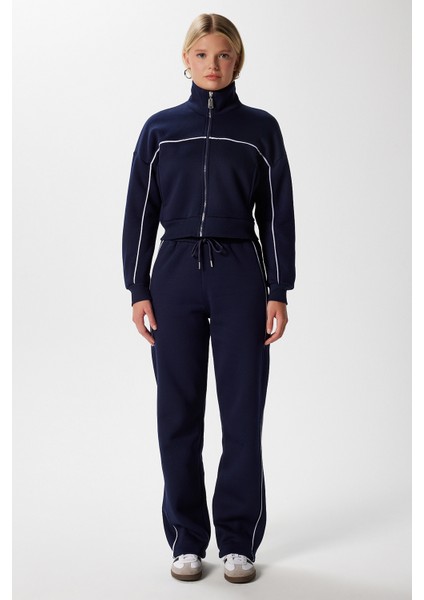 Kadın Lexi Içi Polarlı Şeritli Lacivert Alt Üst Eşofman Takımı fırsatları