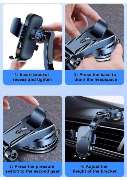 Torpido Üstü Vakumlu Araç Telefon Tutucu Ayarlanabilir Uzun Kollu CM-255 fırsatları