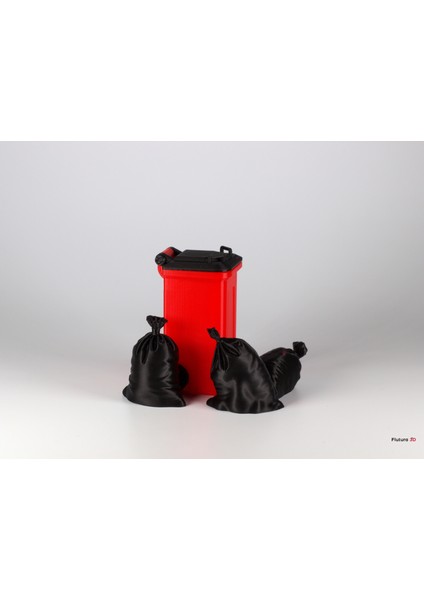 1:18 Ölçek Diorama Çöp Kutusu Seti – Hareketli Kapaklı, Gerçekçi Diorama Aksesuarı