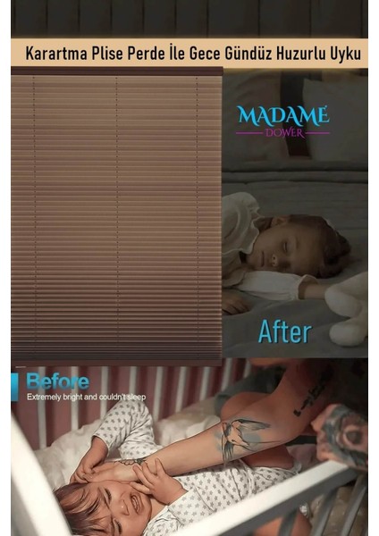 Karartma Blackout Plise Perde Kahverengi, Yanmaz ve Antialerjik Kumaş Katlanır Cam Balkon Pvc Pencere Perdesi fiyatları