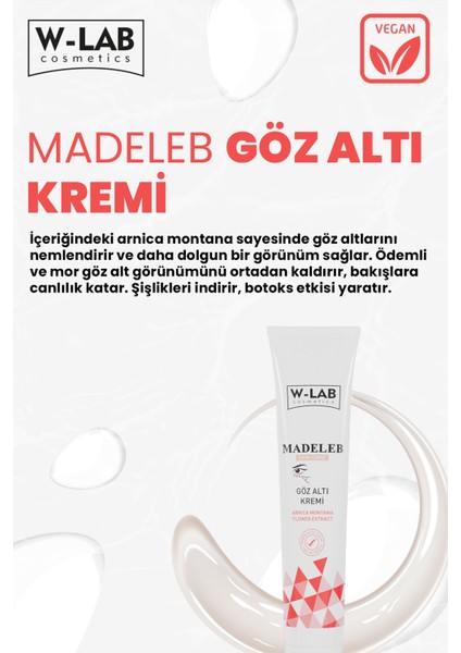 W Lab Madeleb Arnica Montana Özlü Morluk ve Şişlik Karşıtı Göz Altı Kremi 20 ml – Hediyelik Ambalaj indirimleri