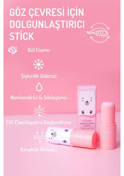 Iceland Kolajenli Nemlendirici Göz Çevresi Stick 10 g – Yoğun Nemlendirme ve Canlandırıcı Etki modelleri