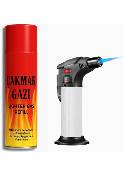 Gaz Hediyeli Yüksek Alevli Çakmak Torch Pürmüz 1300 Derece Hürmüz Emniyetli Pürmüs