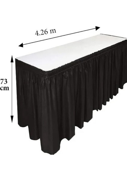 70X400 cm Siyah Renk Masa Eteği