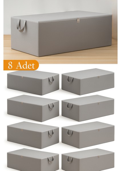 8 Adet Büyük Boy Bazaaltı Gri Hurç 64 x 45 x 22 cm