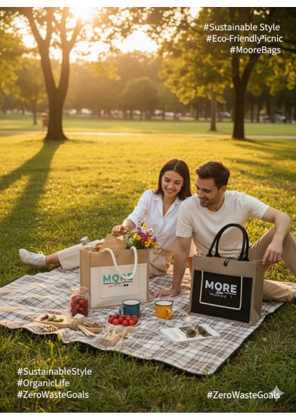 Sertifikalı Organik Jüt Keten plaj alışveriş taşıma çantası