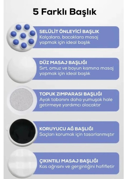 5 Başlıklı Çok Fonksiyonlu Titreşimli Selülit Cihazı Tüm Vücut Masaj Aleti modelleri