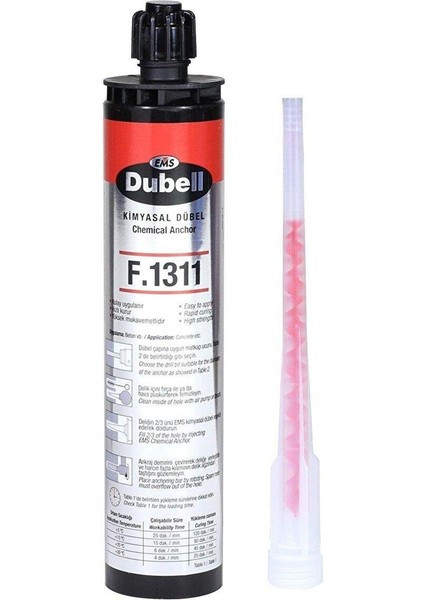 Ems F1311 Epoksi Kimyasal Dübel 300 ml - F03504