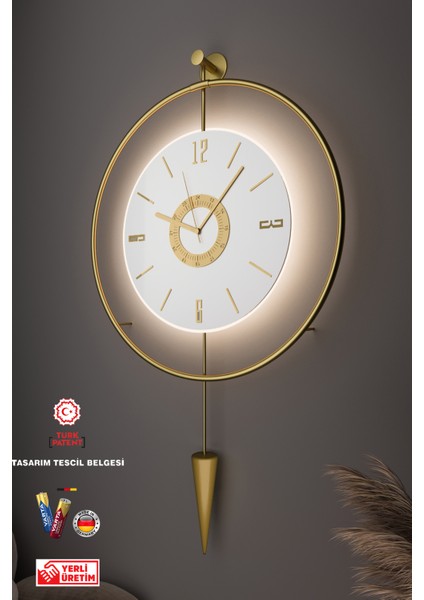 Kadranlı-Masippi Dekoratif Metal(Mobilya)Duvar Saati