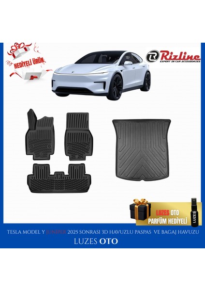 Tesla Model Y Juniper 3D Havuzlu Paspas ve Bagaj Havuzu 2025-2026