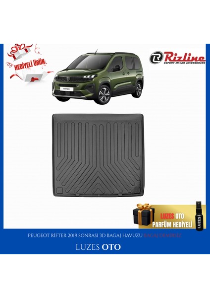 Peugeot Rifter 3D Bagaj Havuzu Bagaj Demirsiz 2019-2020-2021-2022-2023-2024-2025