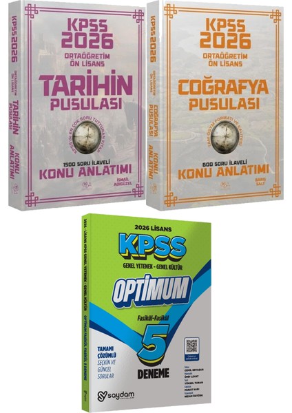 2026 Kpss Ortaöğretim Ön Lisans Tarihin Coğrafya Pusulası Konu - Lisans Optimum 5 Deneme