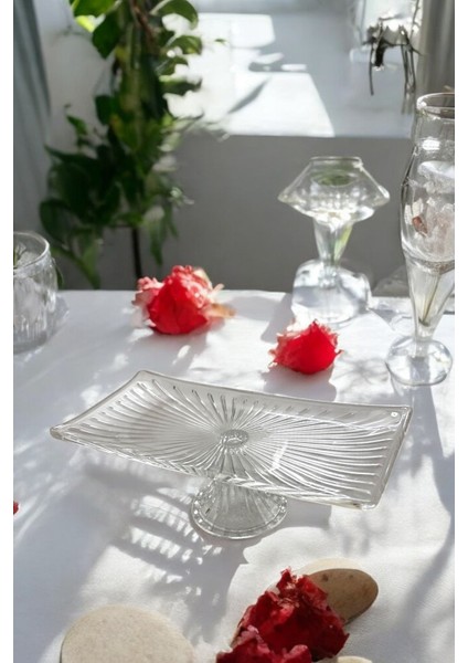 Ayaklı Sunumluk Servislik Tabak & Kek Kurabiye Pasta Tatlı Yemek Sunumluğu -30CM Diktörtgen Sunumluk modelleri